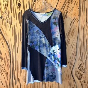 Orientique naturally Australian Colorful Abstract Long Sleeve Dress. Size: S